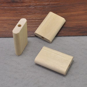 15pcs Wood Bead--Square Curved Surface Bead Accessories Natural Unfinished Wood Beads 45X30mm ,Wood Jewelry Beads Supplies