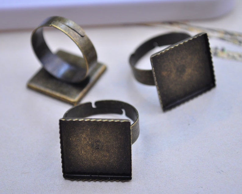 30pcs Antique Bronze Rings Metal Adjustable Rings Base With Etsy UK