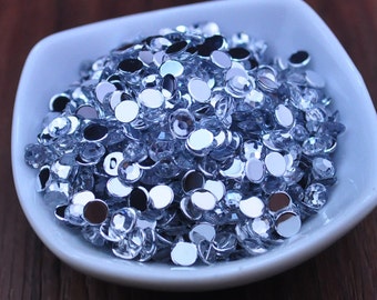 of 2000pcs set,Acrylic Rhinestone--5mm Glitter Flatback bright silver Rhinestones for DIY Embellishment