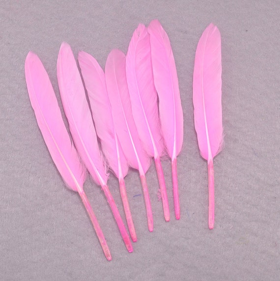 Featherspink Duck Feathers100pcs Pink Craft Feathers Loose Etsy