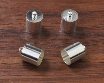 20st Quaste Kappen, silbernen Kappen für Quaste machen, Messing-Ende-Mütze-Anschlüsse, Halskette Endstücke, Schnur Designs oder handgemachte Quasten 10x14mm
