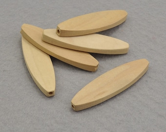 wood bead--oval irregular surface  Natural Unfinished Wood Beads 65x18x7mm ,Wood Jewelry Beads Supplies