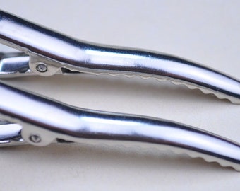 Hair Clips,20pcs 44x6mm Silver tip Alligator Metal hair clips