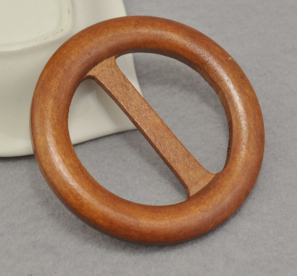 Vintga Wood Belt Bucklebrown Round Belt Buckle or Bag Buckle Etsy