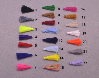 Groß-bunte Baumwolle Tassels,30mm(1.18&#39;&#39;inch) handgemachte Quaste Charms, winzige kurze Quaste, Gewinde Quasten, Quaste Ohrring Ergebnisse 50stk