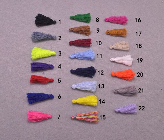 Wholesale Colorful Cotton Handmade Tassel  Charms,Tiny Short Tassel,Thread Tassels,Tassel Earring findings 50pcs