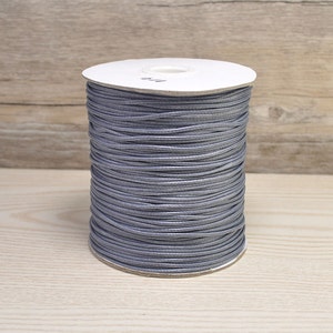 Cord Supply 1.5mm-50Yards Grey Waxed Cord, Korea Wax String,Waxed Polyester Thread,Bracelet Necklace Making,Leather String Cord Supply C114