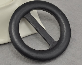 Wood Belt Buckle,Black Round Belt or Bag Buckle 50mm