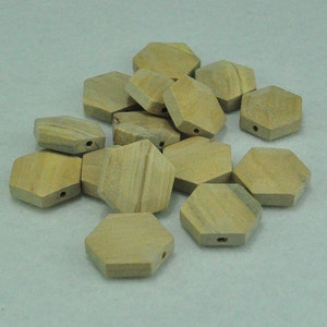 Wood beads 31x10mm--25pcs Hexagon Figure Solid Faceted Cube Wooden Bead ,necklace,bracelet