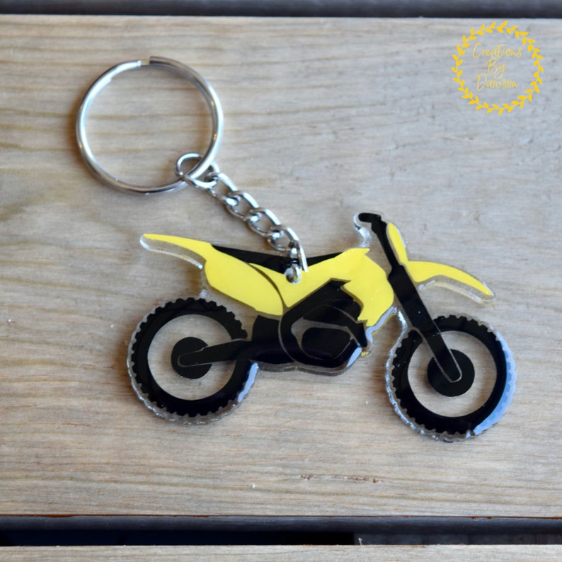Dirtbike Keychain Motocross Keychain Keychain Gifts Etsy