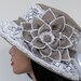 Women sun hats, linen brimmed hats, travel hat, summer hats for women, summer beret with flower, sun hats, sun hat linen summer hat, beret.