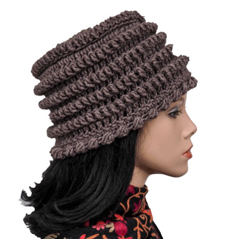 Bucket hat crochet patterns, Crochet beanie pattern, Winter hat image 6
