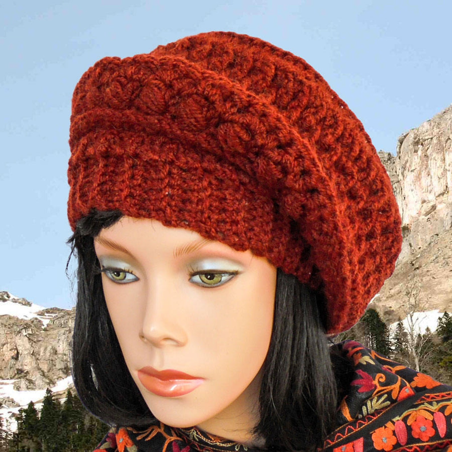 Hat Pattern, Crochet Beret, Beanie Pattern, Slouch Hat Pattern Etsy