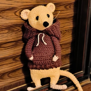 Amigurumi Rat Crochet Pattern, Hooded rat, Crochet animal, Crochet toy pattern, Rat in clothes, pdf crochet Tutorial, Rat in jacket