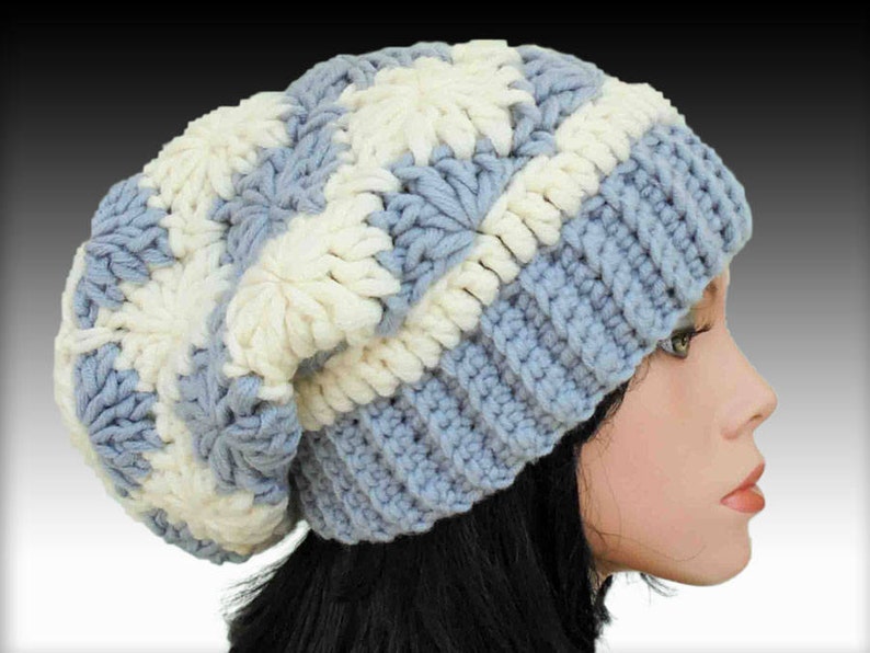 Slouchy beanie Hat crochet pattern for women chunky crochet | Etsy