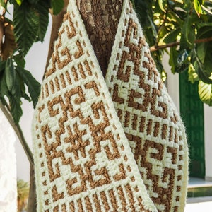 Crochet scarf pattern/Mosaic chart/Overlay mosaic