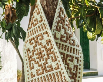 Crochet scarf pattern/Mosaic chart/Overlay mosaic