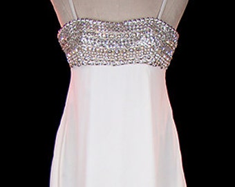 Gianfranco Ferre Evening or Wedding Gown, Crystal Jeweled Ivory