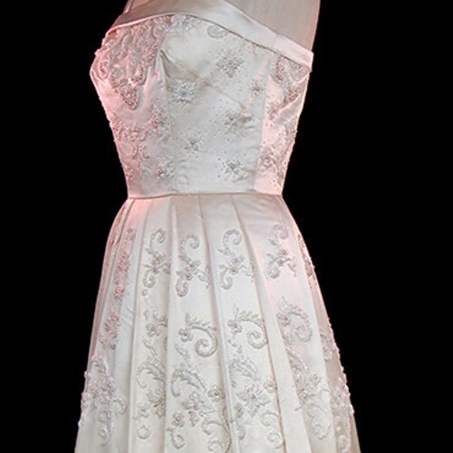 1950s Wedding or Evening Dress Elizabeth Arden Pearl and - Etsy