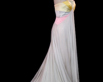 Valentino Silk Chiffon & Charmeuse Satin Formal Evening