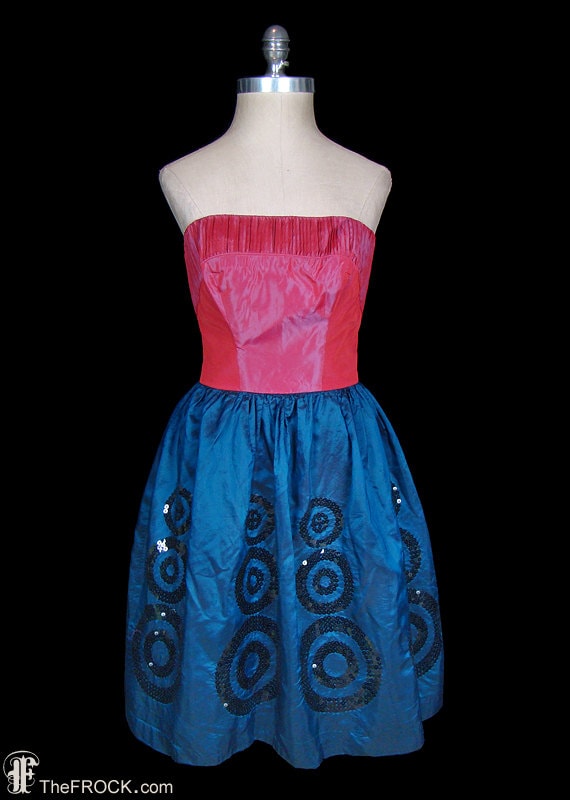 Pierre Cardin dress, vintage couture sequin cockta