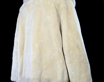 1950年代のミンクの毛皮のジャケット、60年代のクリームアイボリー