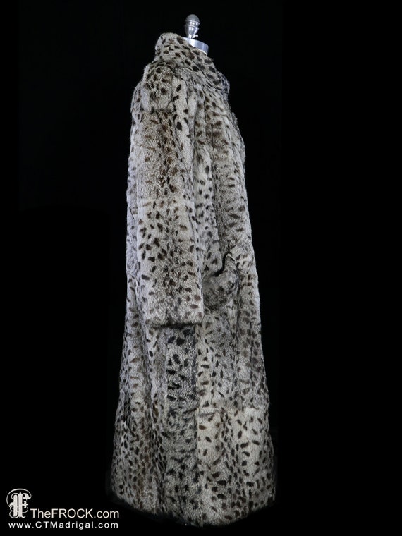 Long fur coat, spotted rabbit fur jacket animal p… - image 5
