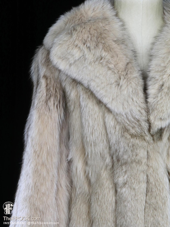 Oscar De La Renta Fox Jacket Vintage Fur Winter Coat Almond Dark