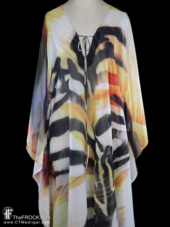 Rappi caftan dress, patterned chiffon kaftan over… - image 2