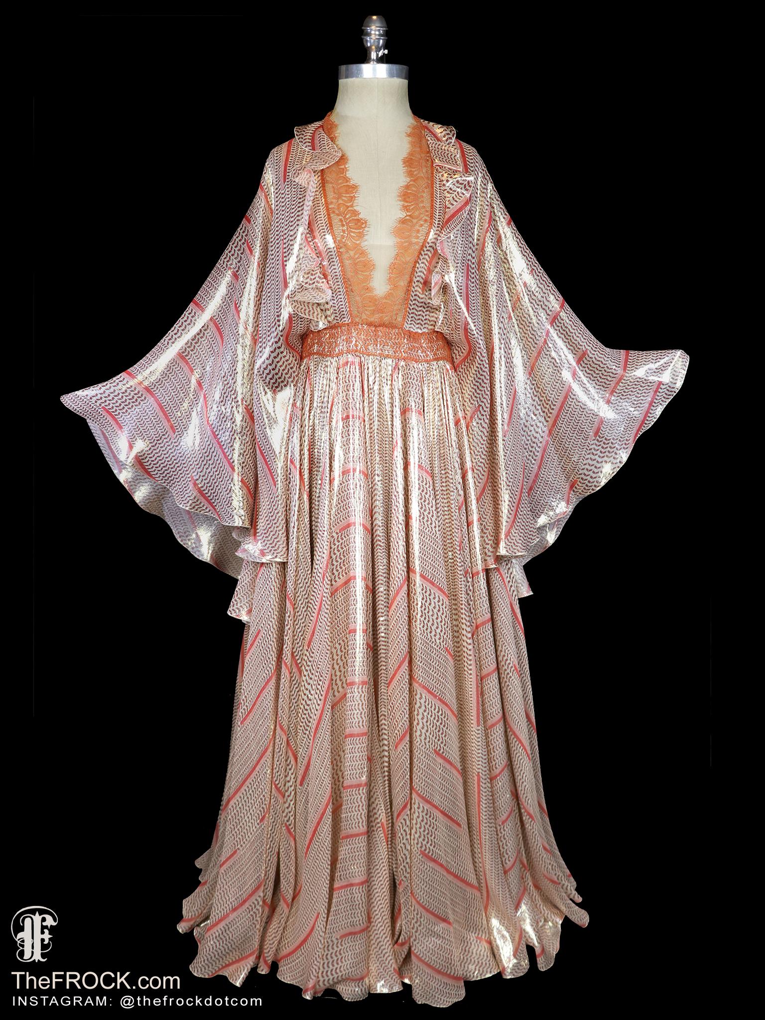 Giambattista Valli Maxi Dress Metallic Gold Red Carpet Gown Avant
