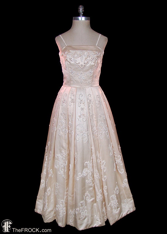 1950s wedding or evening dress, Elizabeth Arden p… - image 2