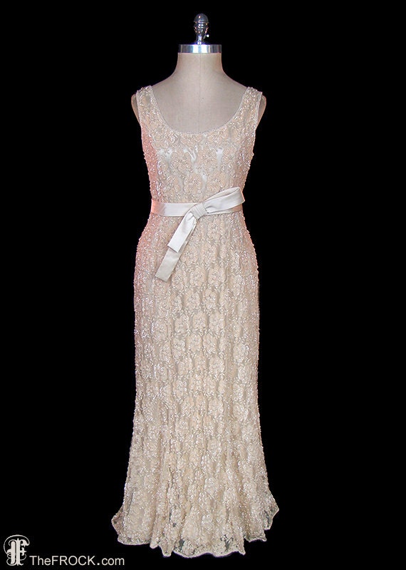 Valentino beaded lace formal or wedding dress, dar