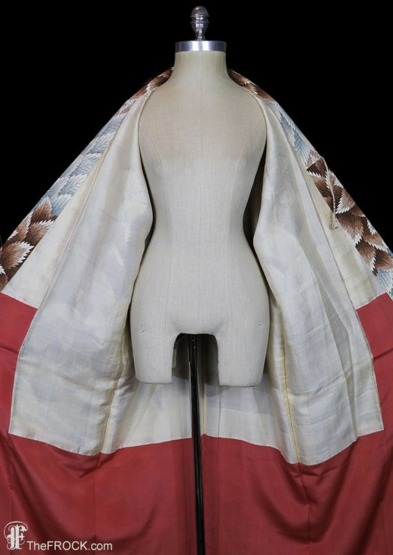 Antique silk kimono, robe, coat or dressing gown,… - image 9