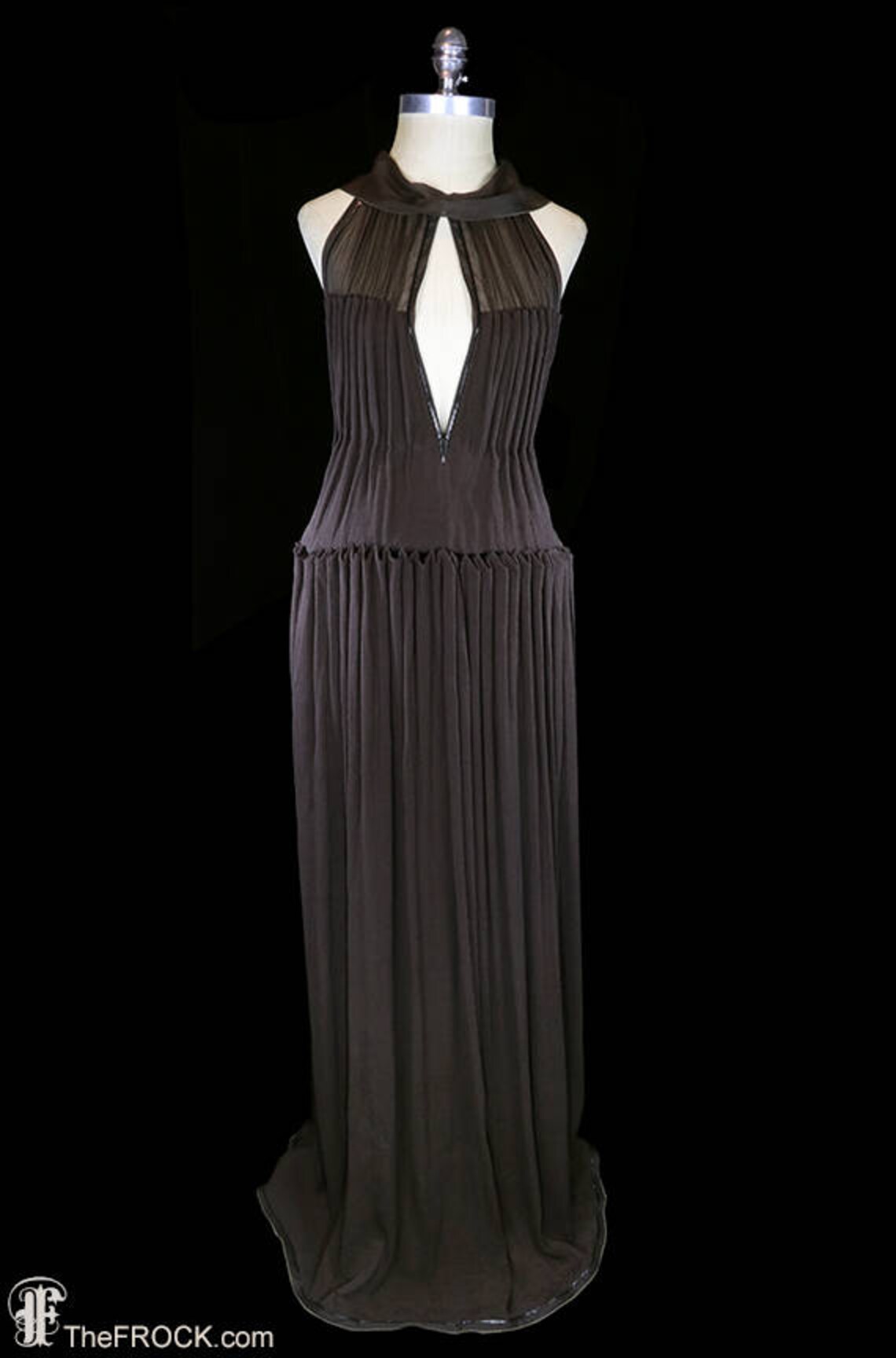Yves Saint Laurent chiffon gown YSL halter dress sleeveless | Etsy