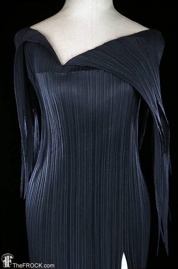 Iconic Issey Miyake Dress, Morticia Addams Style Black Avant Iconic Issey Miyake Dress, Morticia Addams Style Black Avant