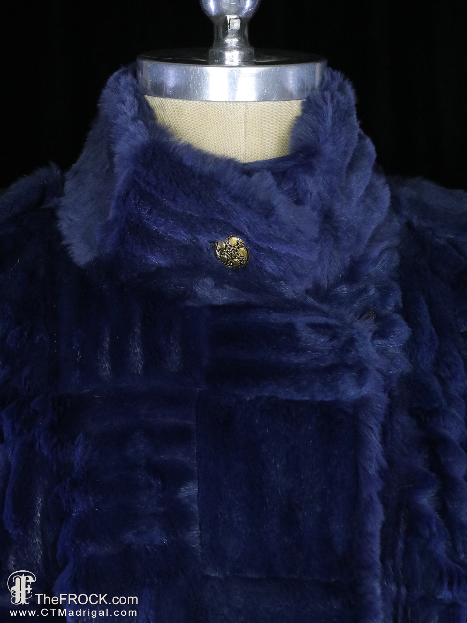 Blue Rabbit Coat Blue Fur Coat, Dyed Carved Rabbit Jacket, Mod Trench Coat, Rockstar ...