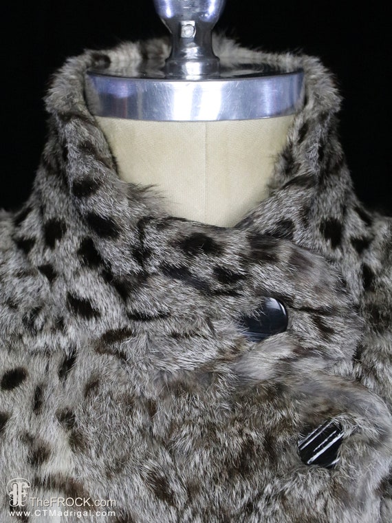Long fur coat, spotted rabbit fur jacket animal p… - image 3