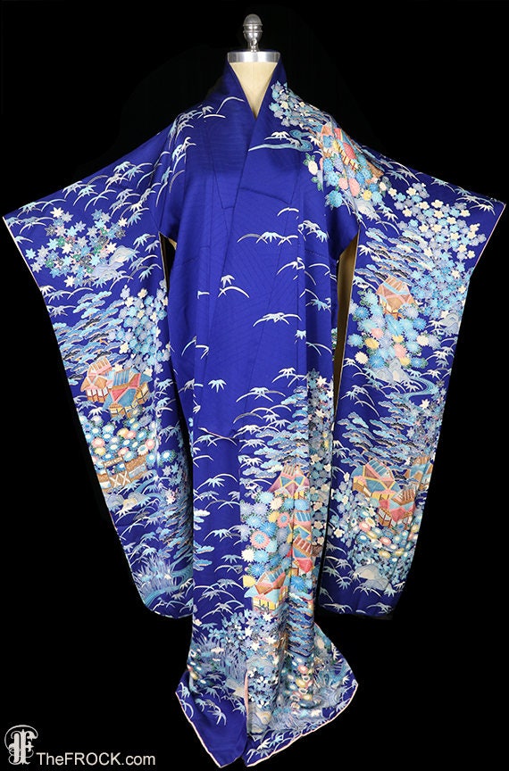 vintage silk kimono robe
