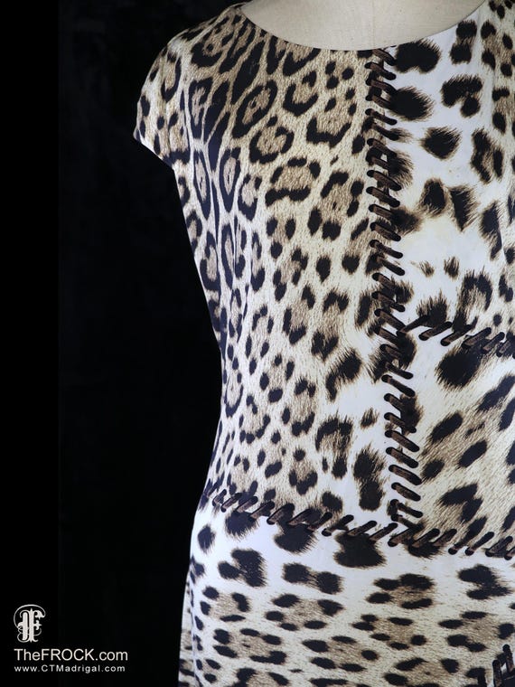 Roberto Cavalli leopard pattern print cocktail dr… - image 2