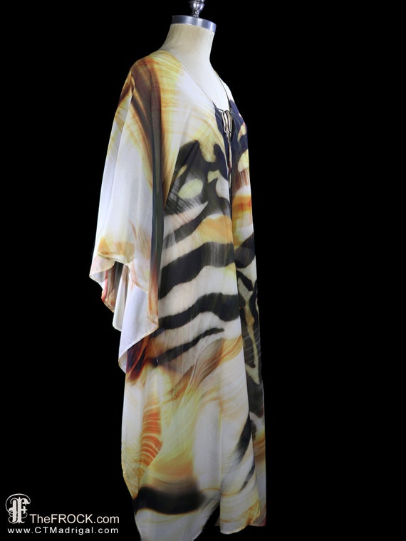 Rappi caftan dress, patterned chiffon kaftan over… - image 5
