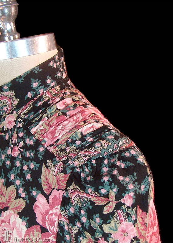 Yves Saint Laurent Dress, Vintage Paisley Challis With Fox Fur
