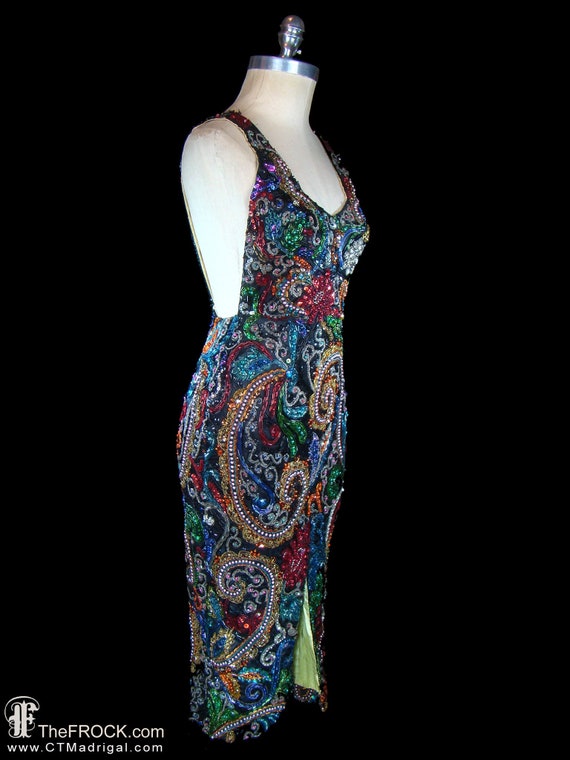 Mr Blackwell beaded bombshell dress, vintage gown… - image 1