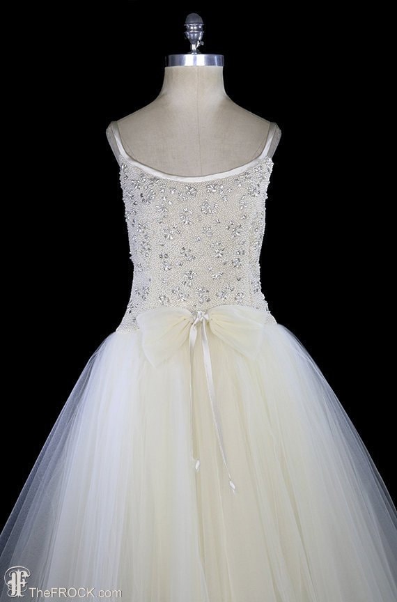 Ceil Chapman 1950s Wedding Dress