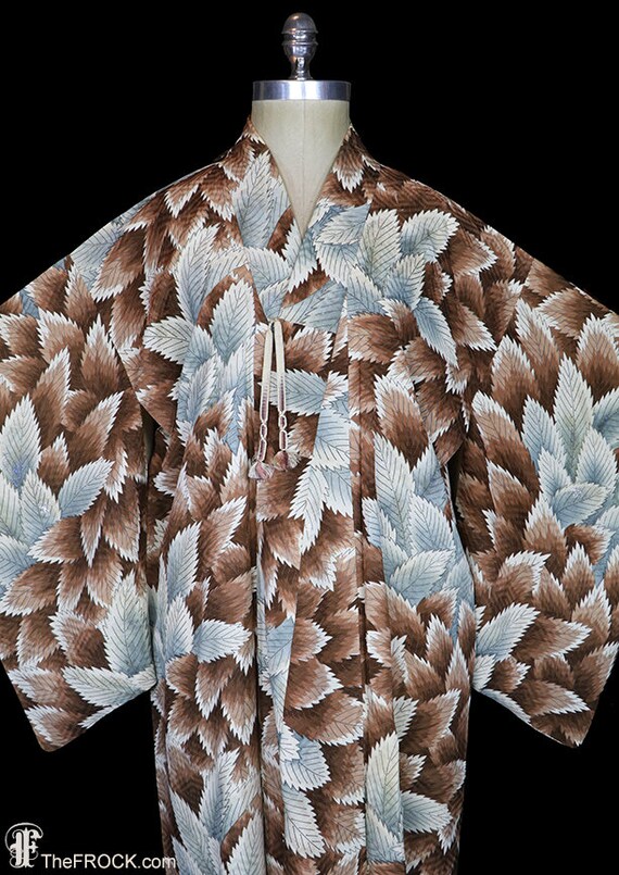 Antique silk kimono, robe, coat or dressing gown,… - image 2