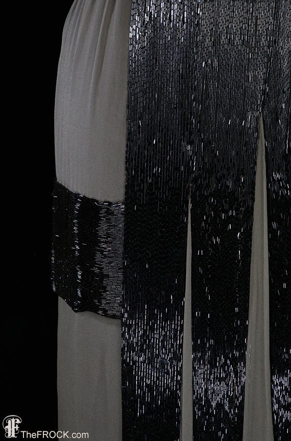 Art-deco beaded dress, 1920s 1930s, flapper, sil… - image 3