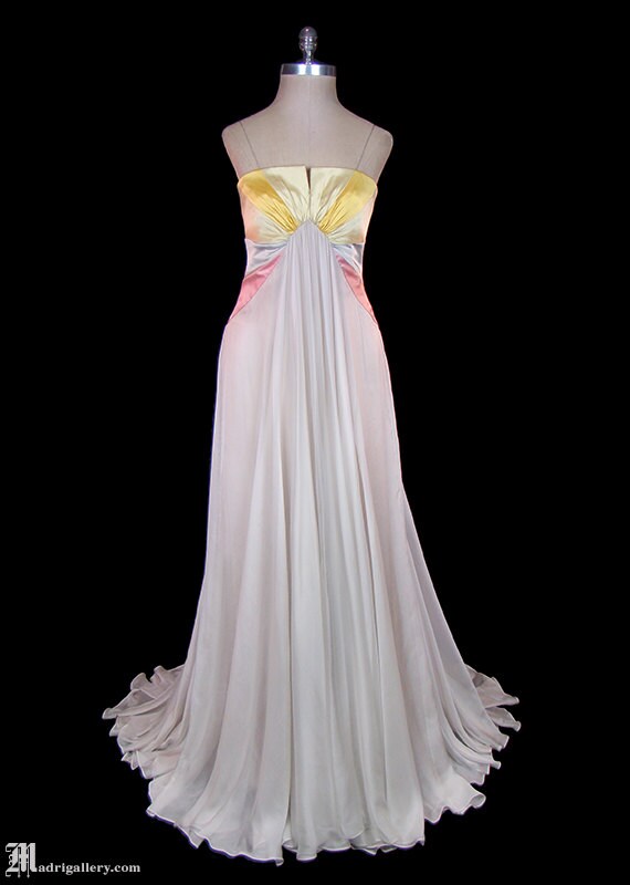 sachin and babi light blue dress Valentino Floral Chiffon Gown by AMUR