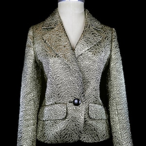 1986 Yves Saint Laurent editorial jacket vintage editorial coat metallic blazer French couture Rive Gauche 1980s 80s documented designer
