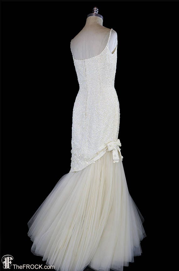 Ceil Chapman evening gown or wedding dress, sequi… - image 5