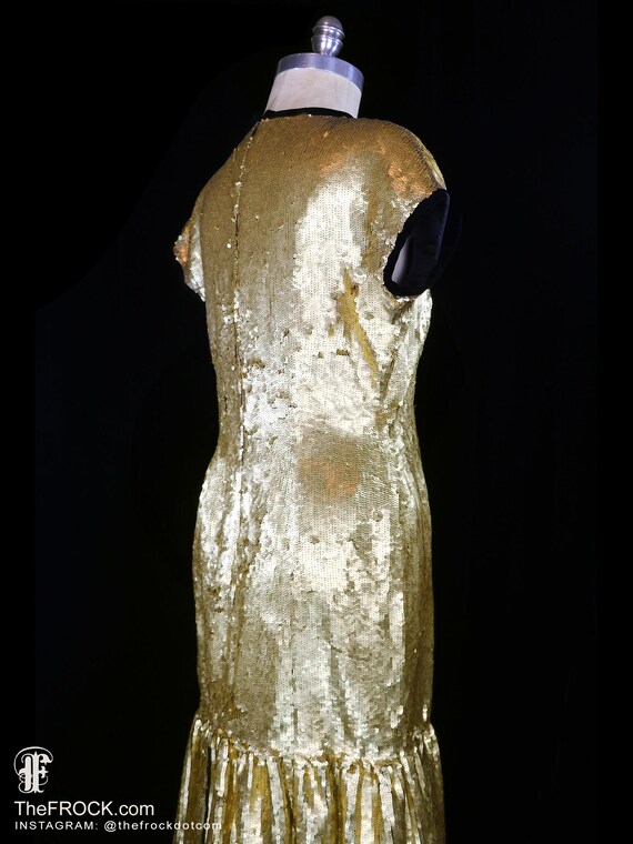 Oscar De La Renta Gold Sequin Cocktail Dress Paved Sequin Metallic Gown  ODLR Studio Designer Couture Formal Evening Party Short Sleeve Skirt - Etsy  Hong Kong