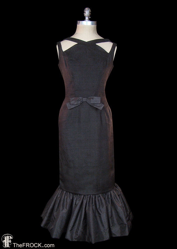 Luis Estévez little black linen & silk taffeta dre